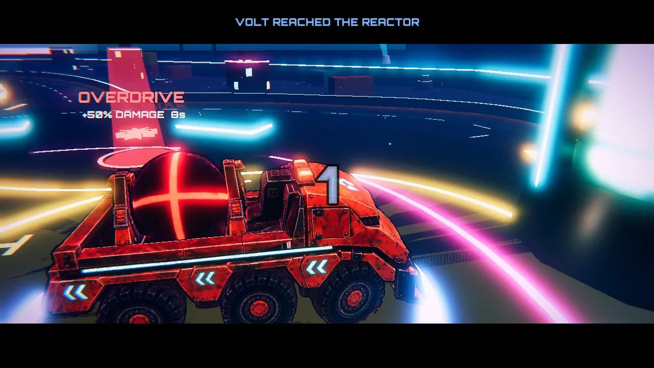 The Convoy truck rolls toward the reactor under Overdrive