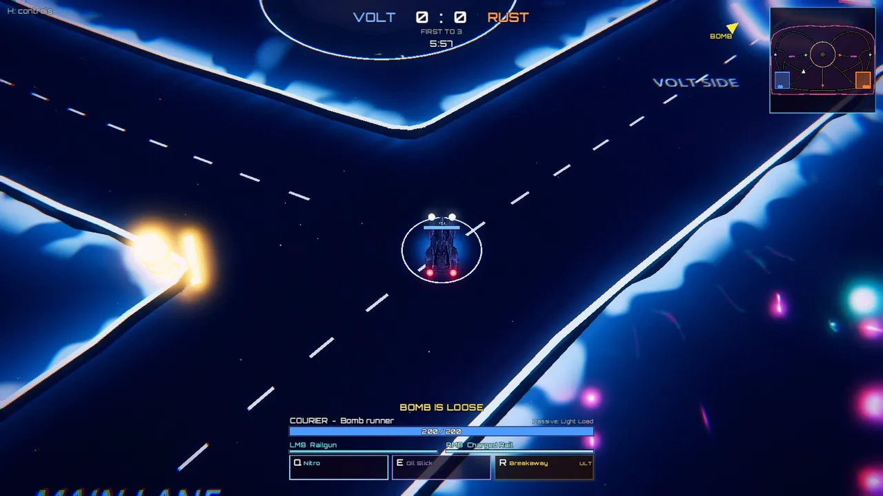 Racing across the causeways of Neon Tide